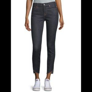 7FAM The Ankle Skinny Angled Hem Dark Wash Jeans 27